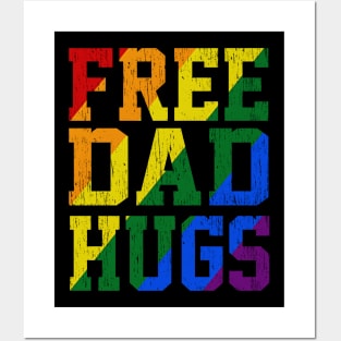 free dad hugs lgbt pride fathers day Posters and Art